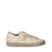 Philippe Model Vita Läder Sneakers Vintage Stil Beige, Herr