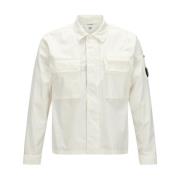 C.p. Company Modern vit dragkedja-fram casual skjorta White, Herr