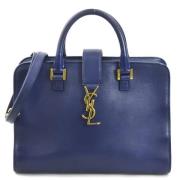 Saint Laurent Vintage Pre-owned Laeder handvskor Blue, Dam