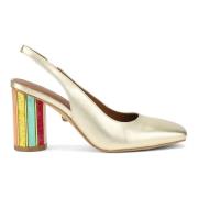 Kurt Geiger Gyllene Perspex Slingback Klackar med Glitter Yellow, Dam