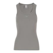 Pinko Grå Bomull Tank Top Stickat plagg Gray, Dam