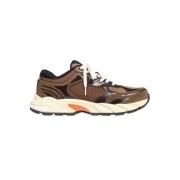 Heron Preston Suede Low-Top Sneakers med Meshinsatser Brown, Herr