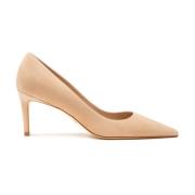 Stuart Weitzman Lyxig Mocka Pump Beige, Dam