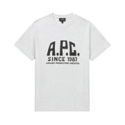 A.p.c. Print Label T-shirt Gray, Dam