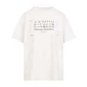 Maison Margiela Avslappnad Bomull T-shirt White, Dam