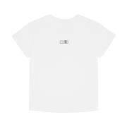 MM6 Maison Margiela Minimalistisk Vit T-shirt med Distinkta Nummer Whi...