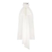 Tom Ford Vit Sidens Halterneck Blus White, Dam