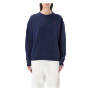 Ralph Lauren Klassisk Pony Crewneck Sweatshirt Blue, Dam