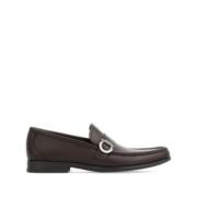 Salvatore Ferragamo Gancini Läderloafers Brown, Herr