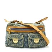 Louis Vuitton Vintage Pre-owned Canvas axelremsvskor Blue, Dam