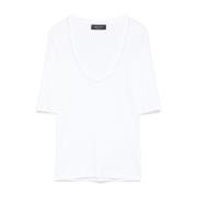 Fabiana Filippi Vita Scoop Neck T-shirts och Polos White, Dam