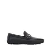 Salvatore Ferragamo Gancini Läderloafers Black, Herr