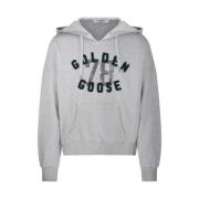 Golden Goose Vintage Ribbed Hoodie Sweatshirt Gray, Herr