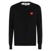 Comme des Garçons Play Röd Hjärta Tröja Black, Herr