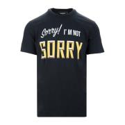 Dsquared2 Svart T-shirt med ribbad krage Black, Herr