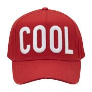 Dsquared2 Cool Lettering Baseball Cap Fibbia Red, Unisex