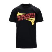 Dsquared2 Herr Grafisk Bomull T-shirt Black, Herr