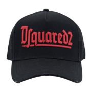 Dsquared2 Präglad Logga Baseball Cap Fibbia Black, Unisex