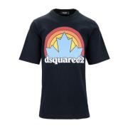 Dsquared2 Herr Grafisk Bomull T-shirt Black, Herr