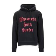 Dsquared2 Huvtröja med tryckt kontrasttext Black, Herr