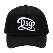 Dsquared2 Präglad baseballkeps med spänne stängning Black, Unisex