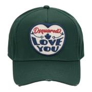 Dsquared2 Broderad baseballkeps med justerbar rem Green, Unisex