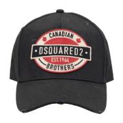 Dsquared2 Sydd Patch Baseball Cap Fibbia Black, Unisex