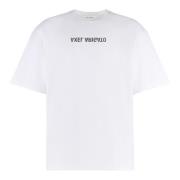 Axel Arigato Räfflad Krage Bomull Crew-Neck T-shirt White, Herr