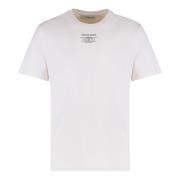 Golden Goose Räfflad rund hals bomull T-shirt White, Herr