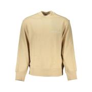 Calvin Klein Beige Logo Sweatshirt Rund Hals Beige, Herr