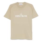 Stone Island Avslappnad Bomull T-shirt Beige, Herr