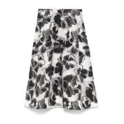 Stine Goya Blommig Anemone Jacquard Midi Kjol Black, Dam