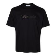 Lanvin Broderad Logotyp Svart Denim T-shirt Black, Herr