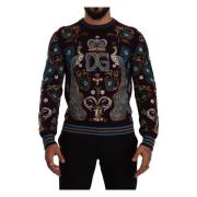 Dolce & Gabbana Fantastisk Bordeaux Crewneck Sweater Multicolor, Herr