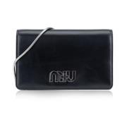 Miu Miu Kvinnors Crossbody Väska Girello Stil Black, Dam