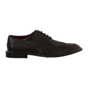 Dolce & Gabbana Elegant Derby Oxford Wingtips i svart Black, Herr