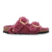 Birkenstock Shearling Big Buckle Sandaler Purple, Dam