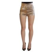 Dolce & Gabbana Guld High Waist Hot Pants Shorts Yellow, Dam