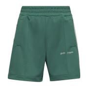 Palm Angels Grön Randig Tape Shorts Green, Herr