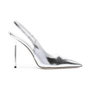 Paris Texas Silver Slingback Höga Klackar Gray, Dam