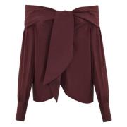 Liviana Conti Off-shoulder Bomullsskjorta Brown, Dam