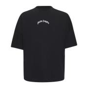 Palm Angels Kontrasterande Logo Oversized Svart T-shirt Black, Herr