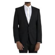 Dolce & Gabbana Svart Martini Slim Fit Blazer Kappa Black, Herr