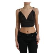 Dolce & Gabbana Ärmlös Crop Tank Top Brown, Dam