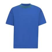 Palm Angels Flame Logo Blå Bomull T-shirt Blue, Herr