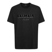 Balmain Flock & Foil T-Shirt - Bulky Fit Black, Herr