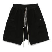 Rick Owens Cargo Shorts Svart Elastisk Midja Italien Black, Herr