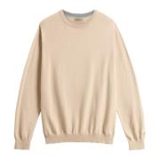 Woolrich Bomull Rundhals Jersey Tröja Beige, Herr