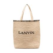 Lanvin Naturlig Svart Handväska Elegant Chic Stil Beige, Dam