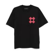 Amiri Svart bomulls-T-shirt med appliké-logo Black, Herr